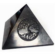 Пирамида из шунгита полированная  5 см Дерево жизни Оптом